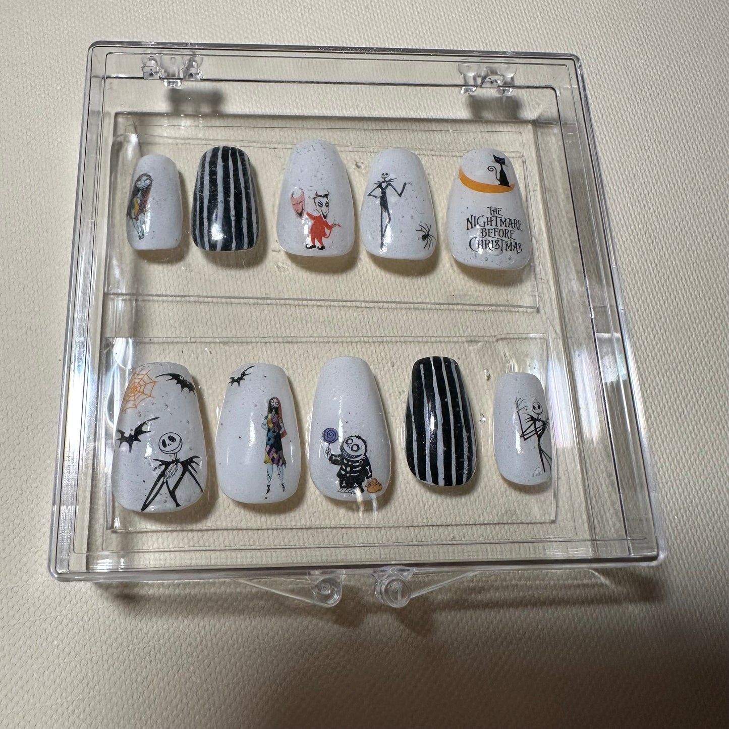 Halloween/ Nightmare before Christmas nails